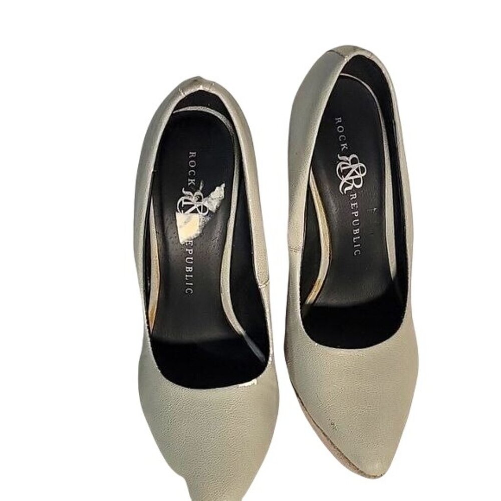 Rock & Republic Womens Gray Textured‎ Platform Wedge Heels Size 9 M